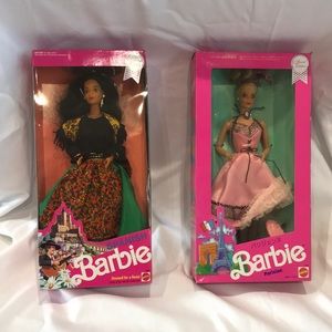 2 Collectible Barbies’, Spanish and Parisian